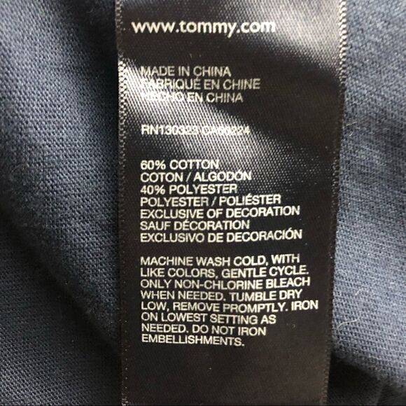 TOMMY JEANS RED WHITE & BLUE LONG SLEEVE MOCK NECK COLORBLOCK MINI DRESS L 12/14 - Picture 8 of 8